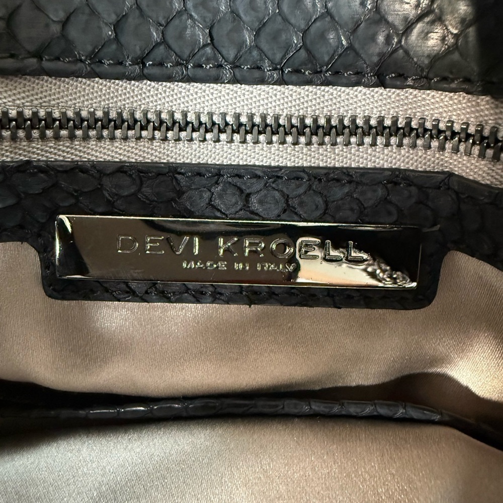 Devi Kroell Black Python Snakeskin Leather Should… - image 11